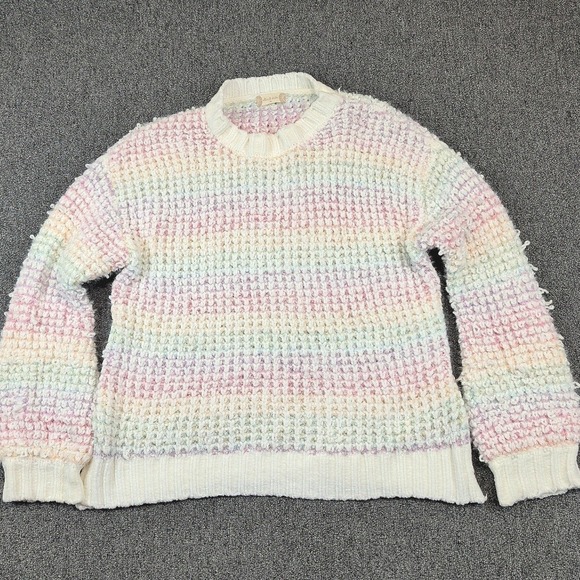 Altar'd State Sweater XL Women Pastel Rainbow Popcorn Chunky Knit Crewneck — photo 2